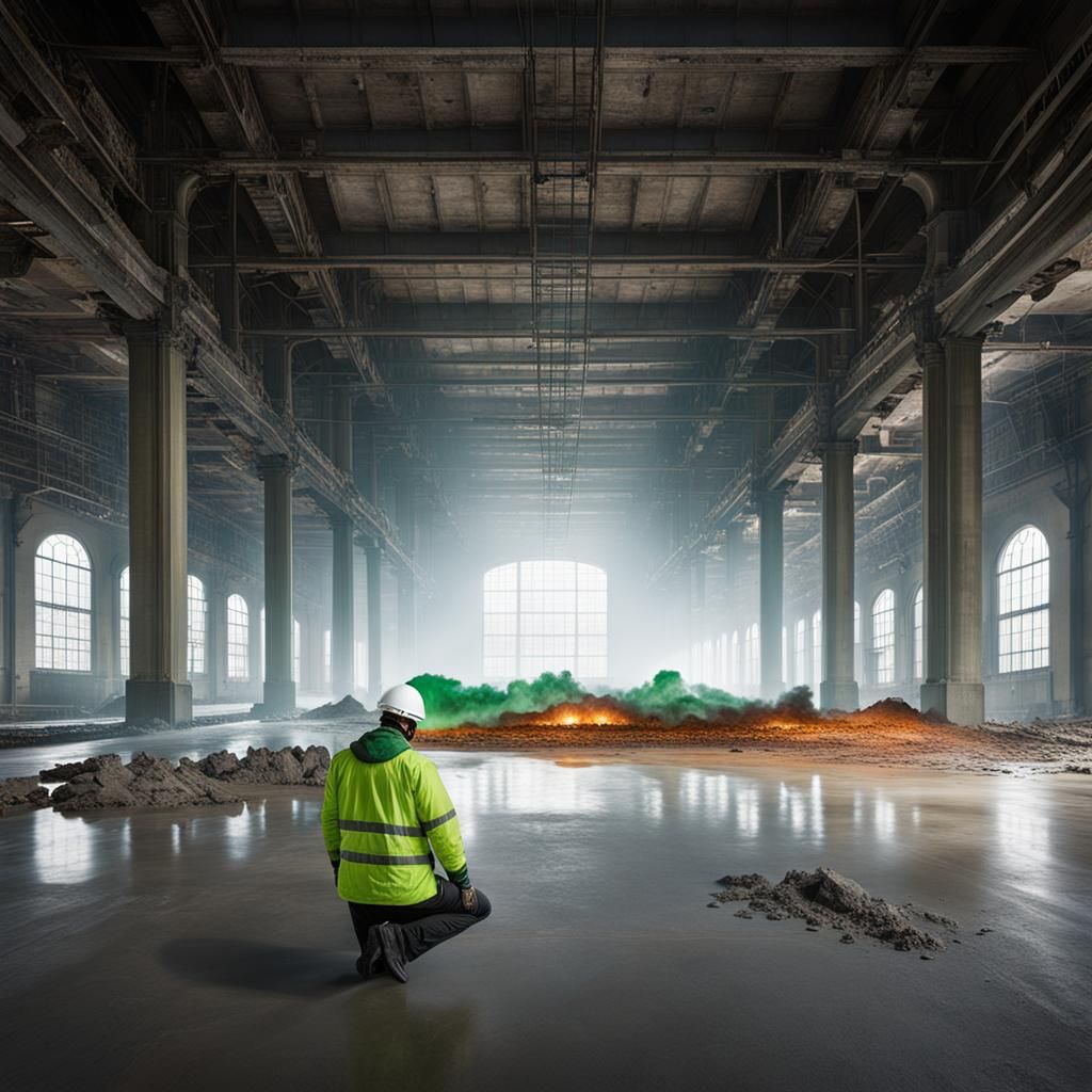 Geologist in Cloudscape Scene
