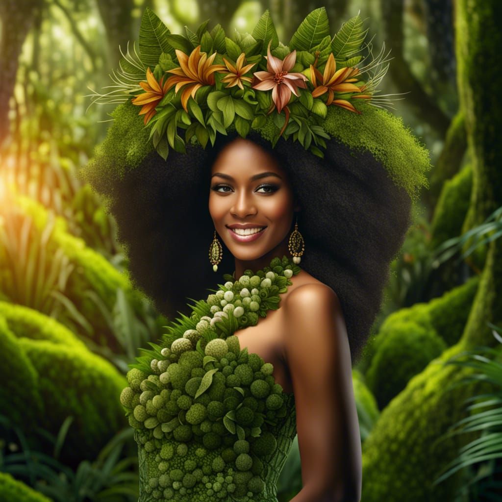 Melanesian Queen of the Forest: Photorealistic Portrait