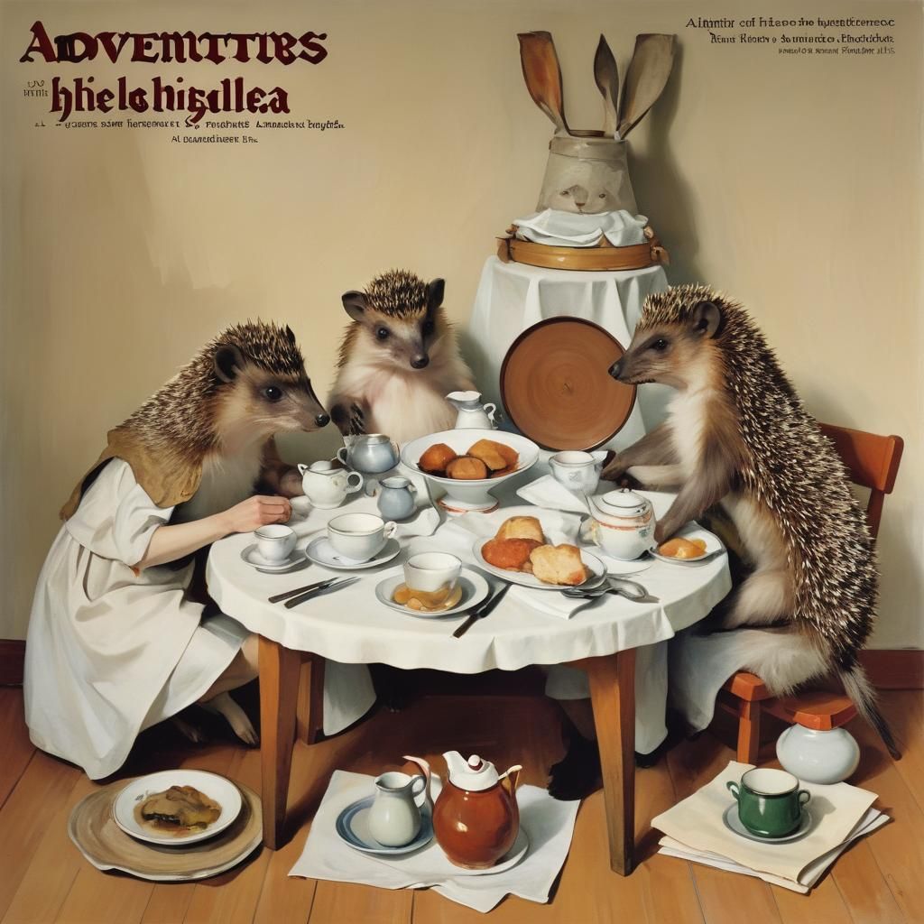 Hedgehog Crafts Rabbits: Whimsical Record Sleeve Art