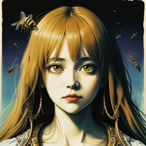 Honeybee Daughter: Whimsical Steadman-esque Illustration