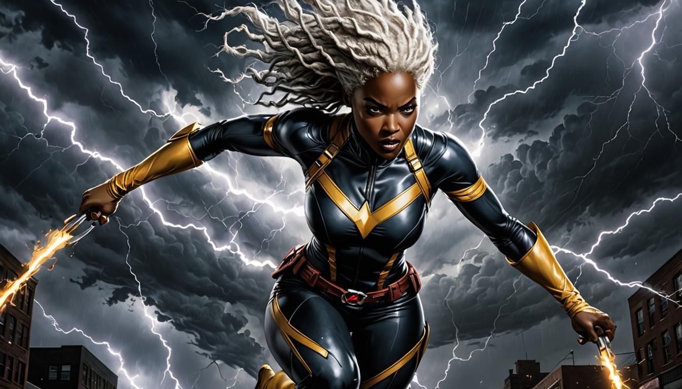 Storm from X-Men in Hip-Hop Urban Art Style