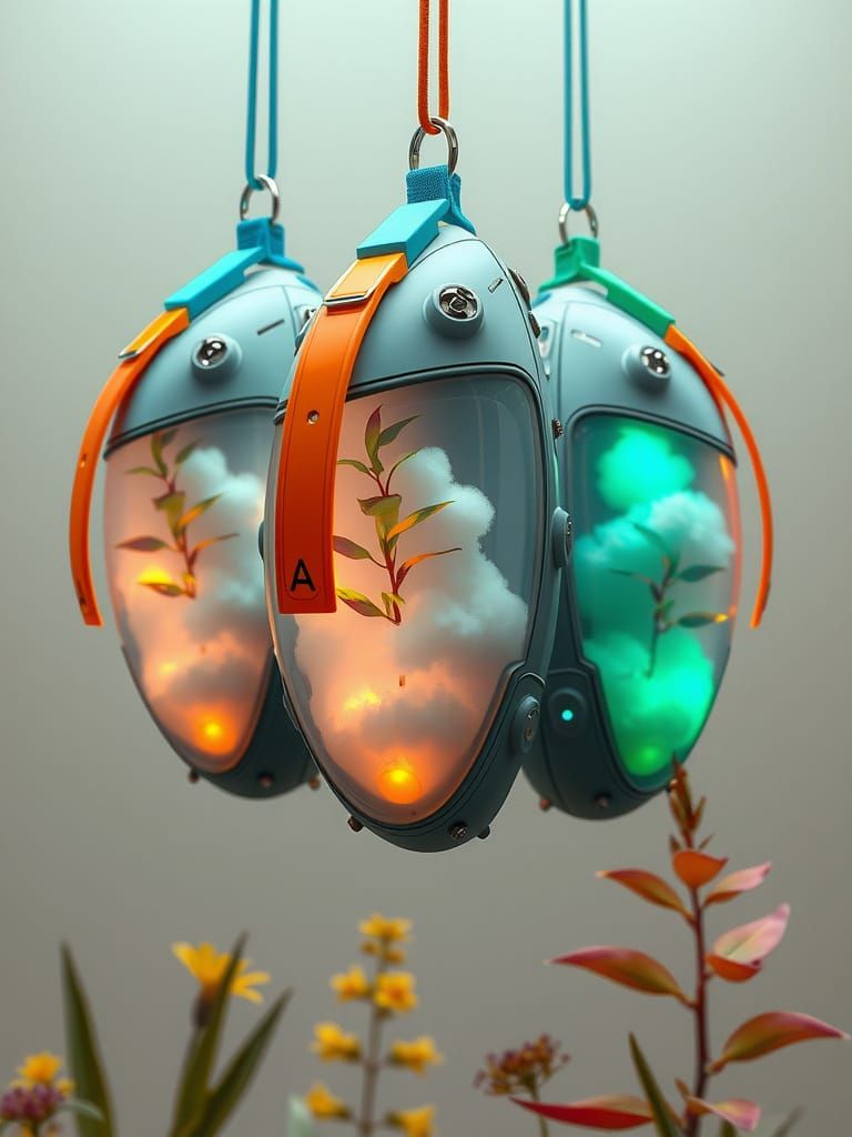 Futuristic Alien Armor in Translucent Style