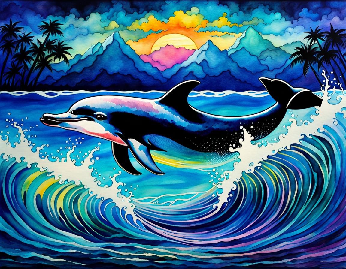 WATERCOLOR DOLPHIN
