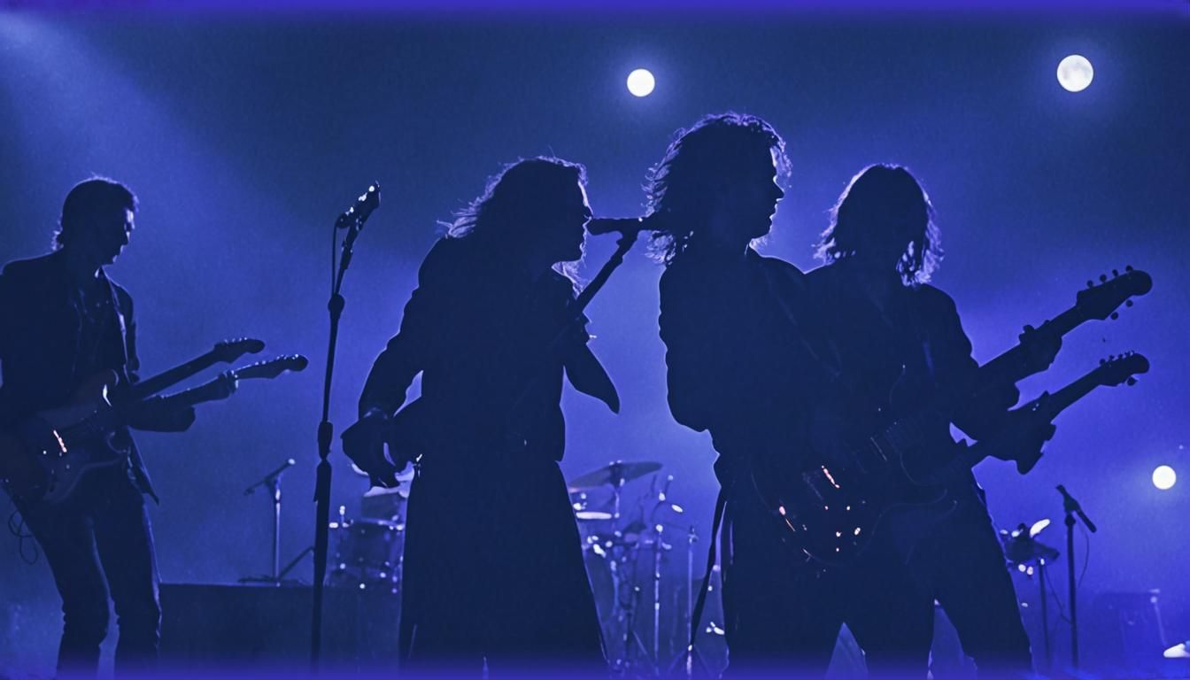 Hard Rock Band Concert Under Moonlight