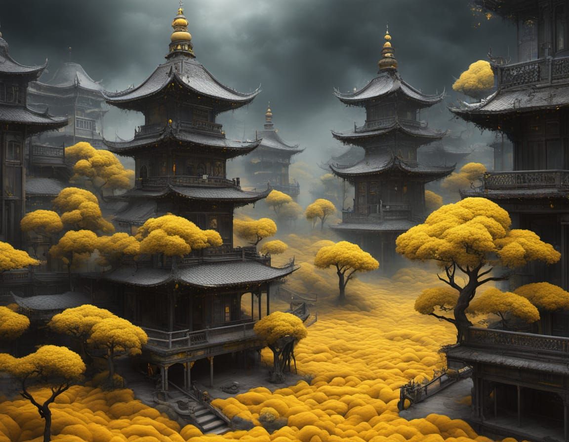 Cyberpunk Surrealism Painting of a Mobster's Willow Brook