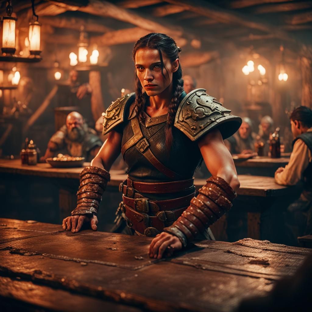 Diablo 4 Barbarian in a tavern
