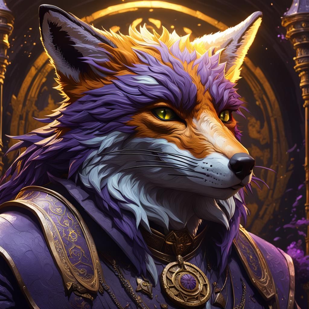 Hyperdetailed Fox in Dark Fantasy Style