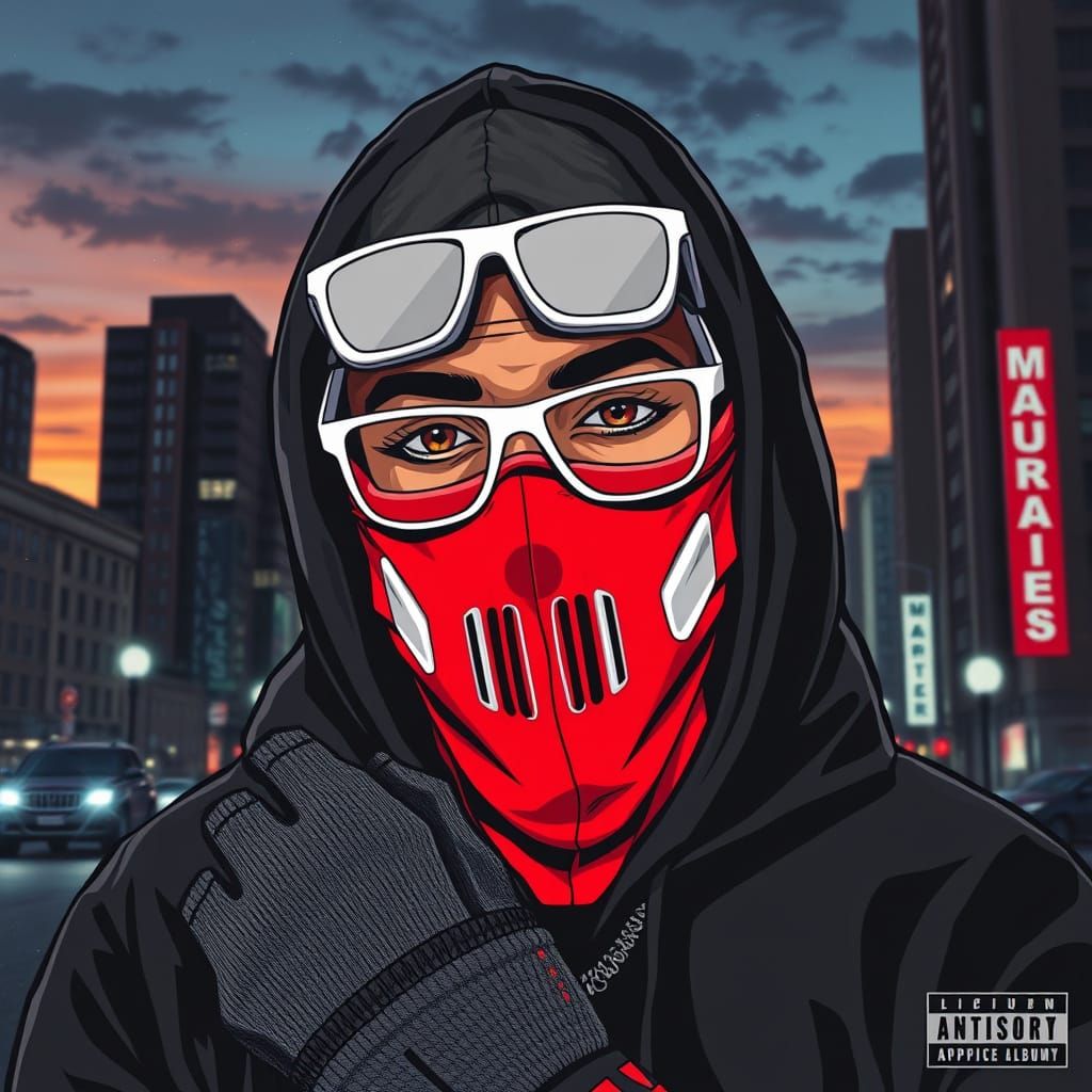 Rapper Album Cover in Dark, Edgy Urban Style