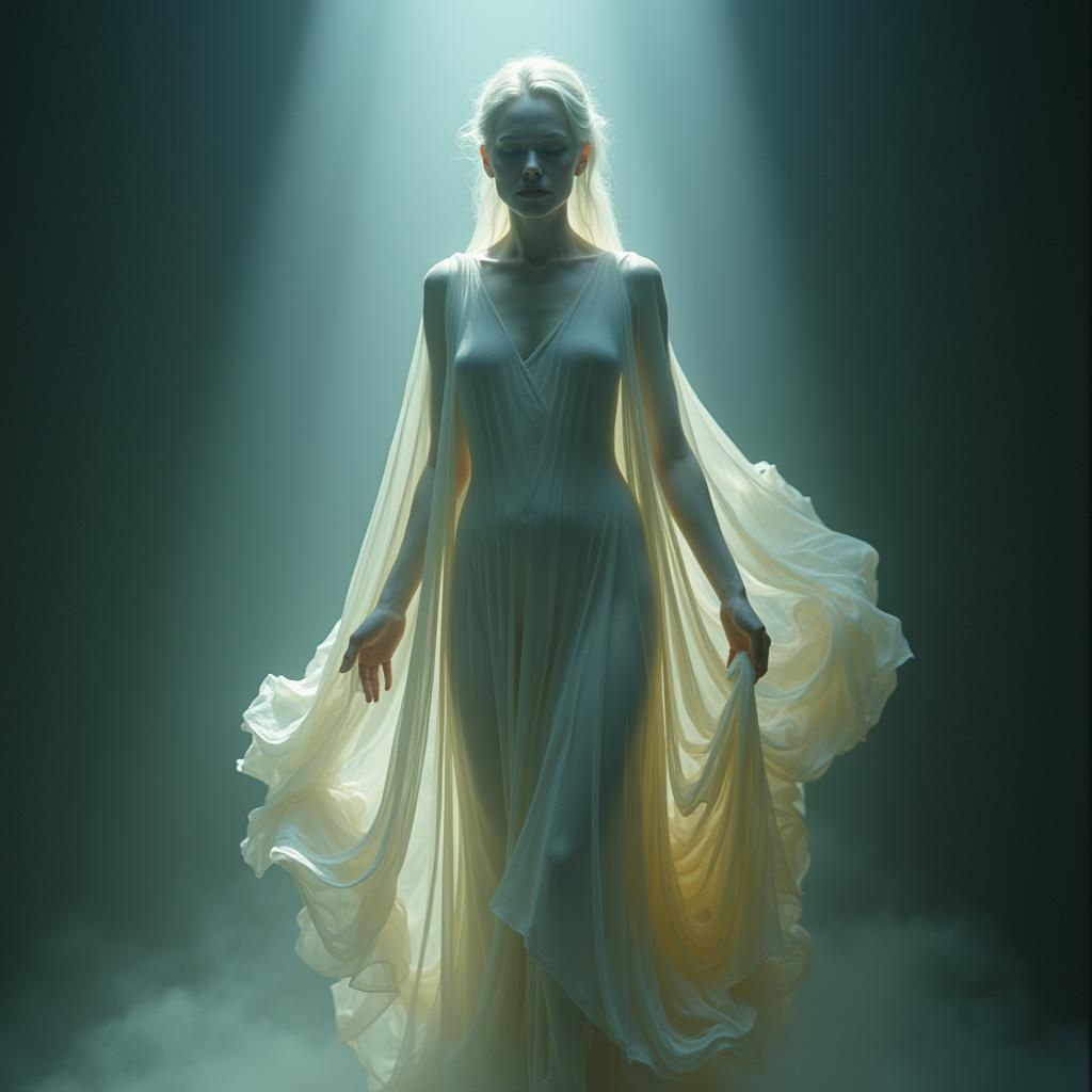 Ethereal Female Figure in Dreamlike Surreal Aesthetic