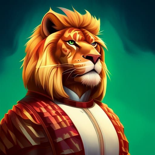 Anthropomorphic Liger Enjoying Coffee as 3D Digital Art