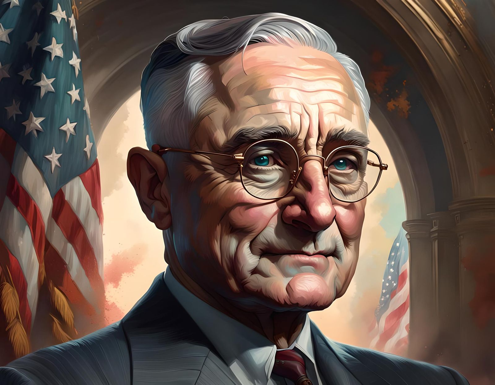 Hyperdetailed Portrait of President Truman