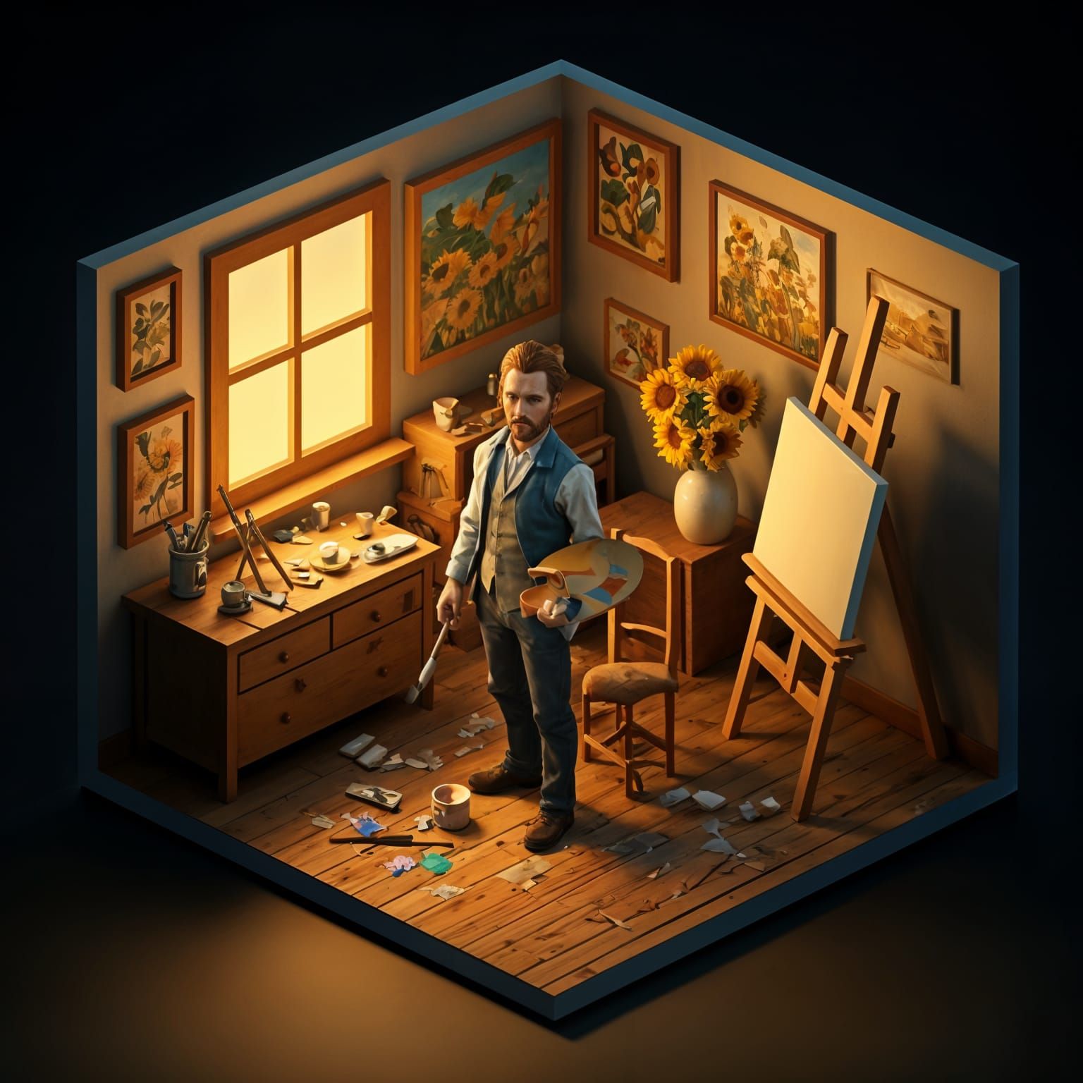 3D isometric diorama