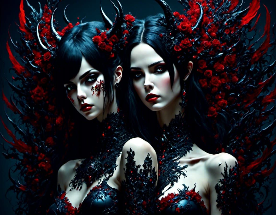 Melancholic Emo Demon in Gloomy Horror Style