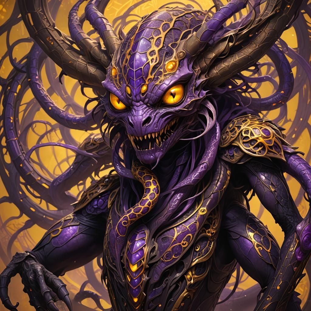 Spider-Snake Hybrid in Dark Fantasy Concept Art