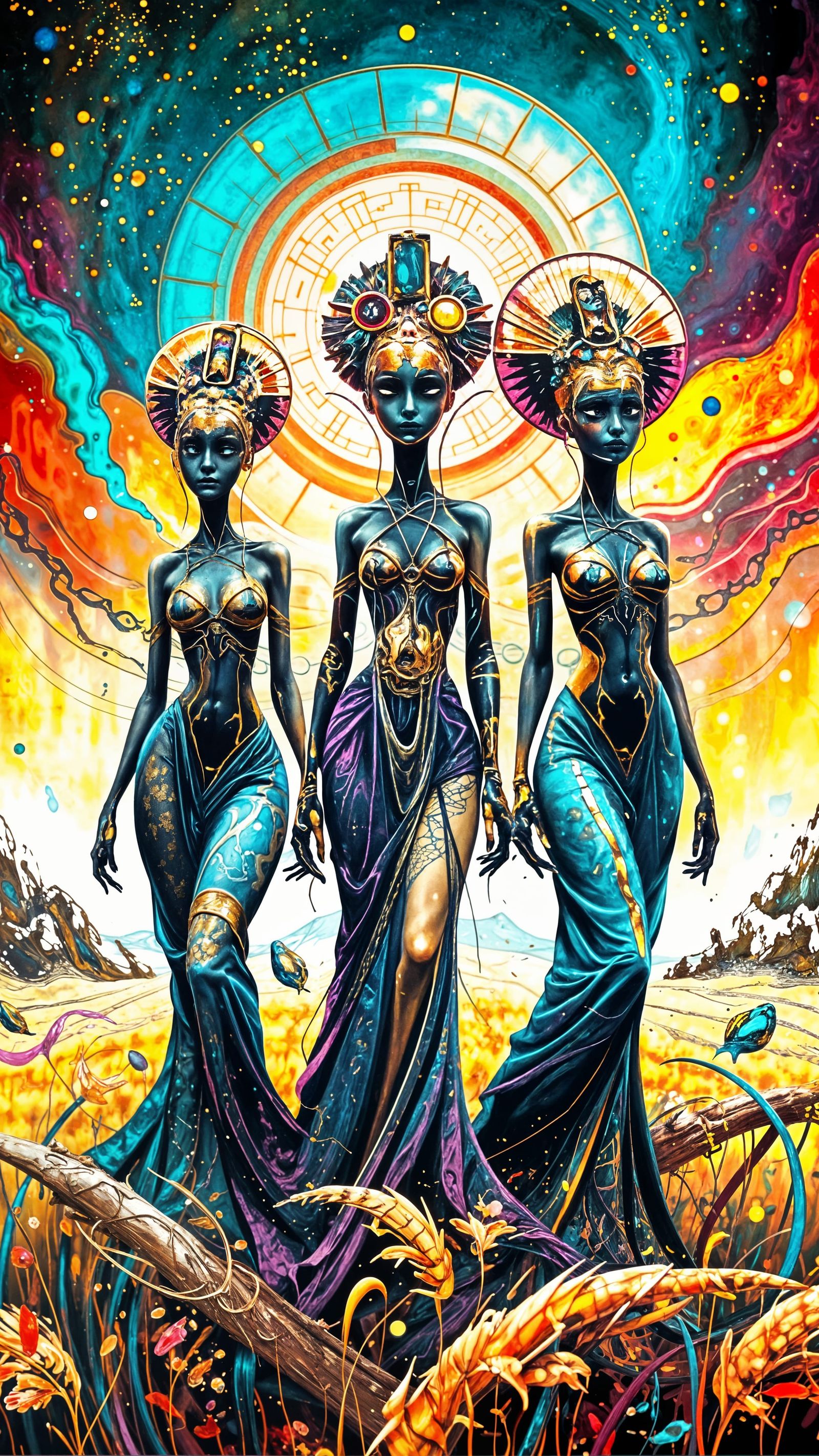 Wabi-Sabi Surreal Woman with Glitch Art Elements