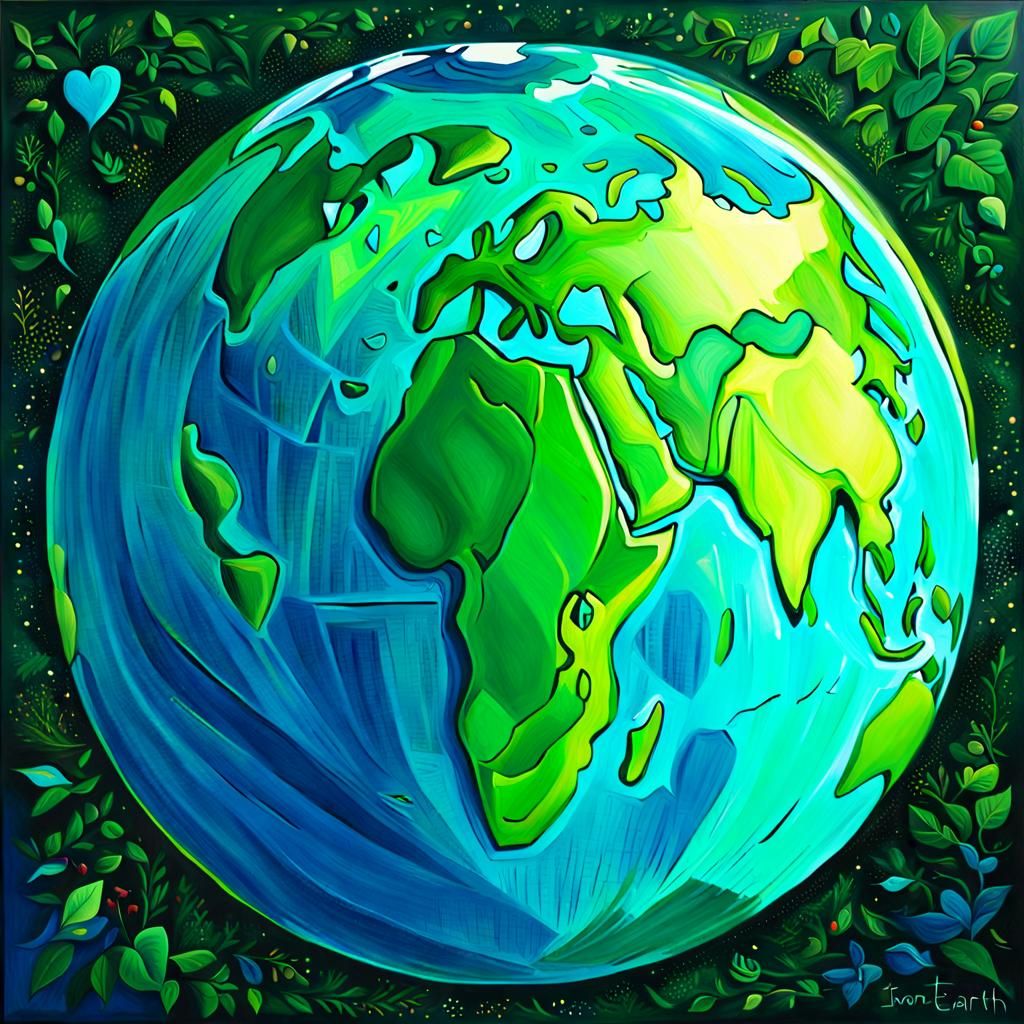 Stylized Planet Earth in a Surrealist Style