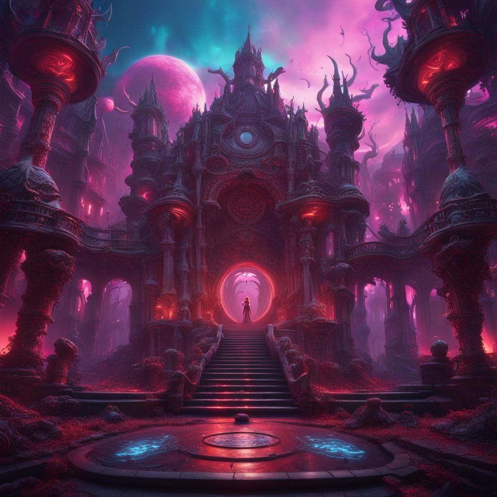 Dark Sensual Live Psytrance Set, Detailed Digital Art