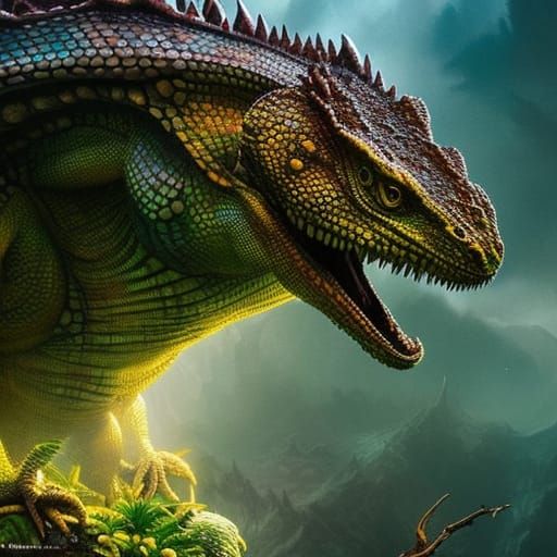 Dystopian Lizard Hill Troll Fantasycore Artwork