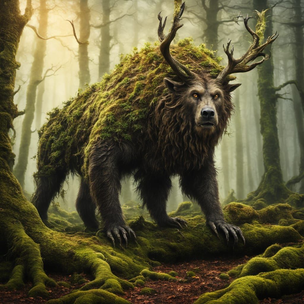 Forest Beast: A Fantasy Oil Painting
