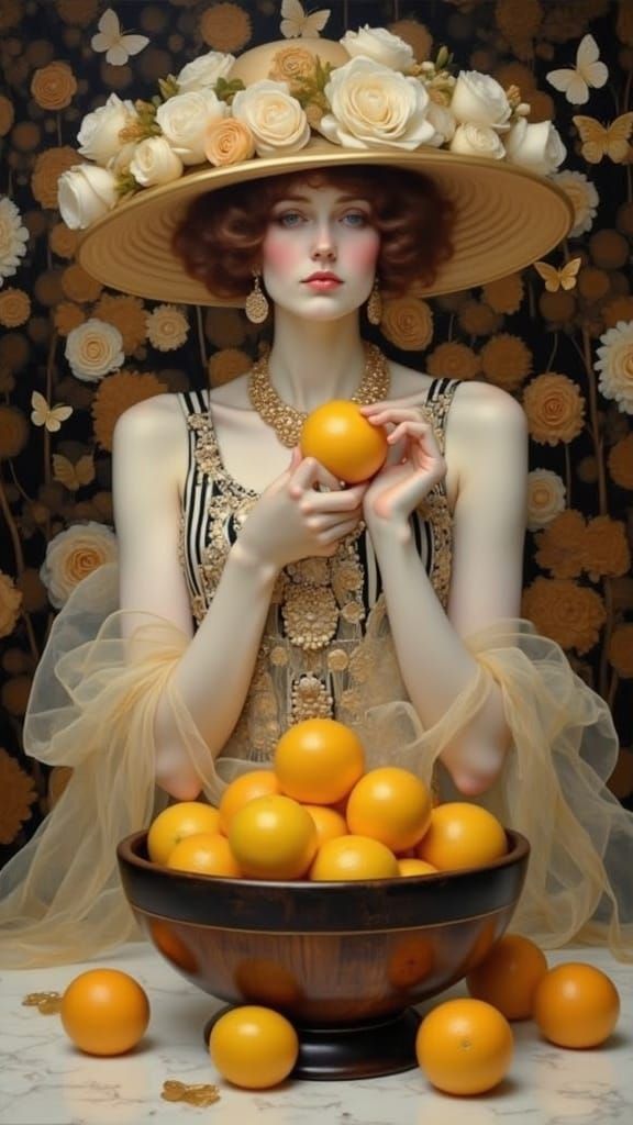 Gatsby Lady with Roses and Lemons