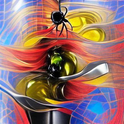 Abstract Black and White Swirling Design