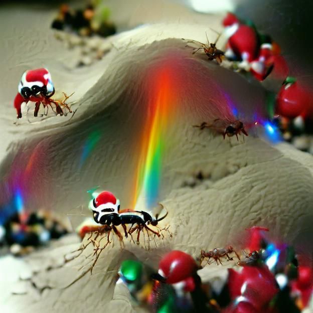 rainbow ant santa