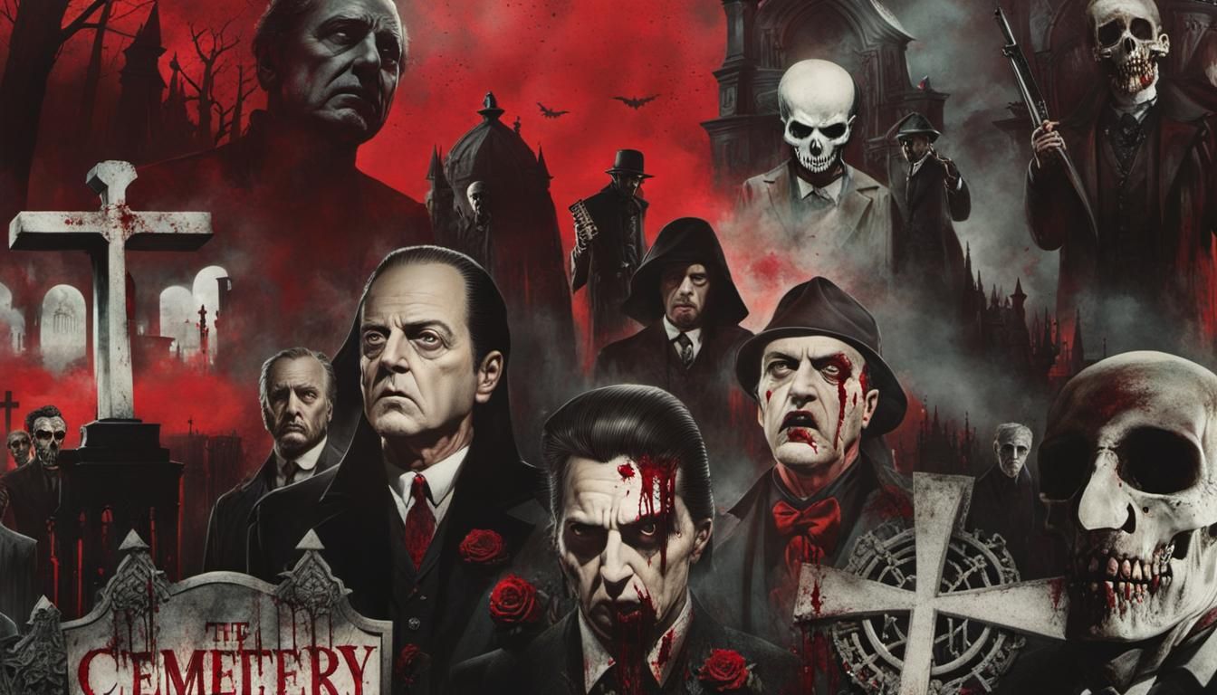 Horrifying Cemetery Cartel in Gothic Collage Style
