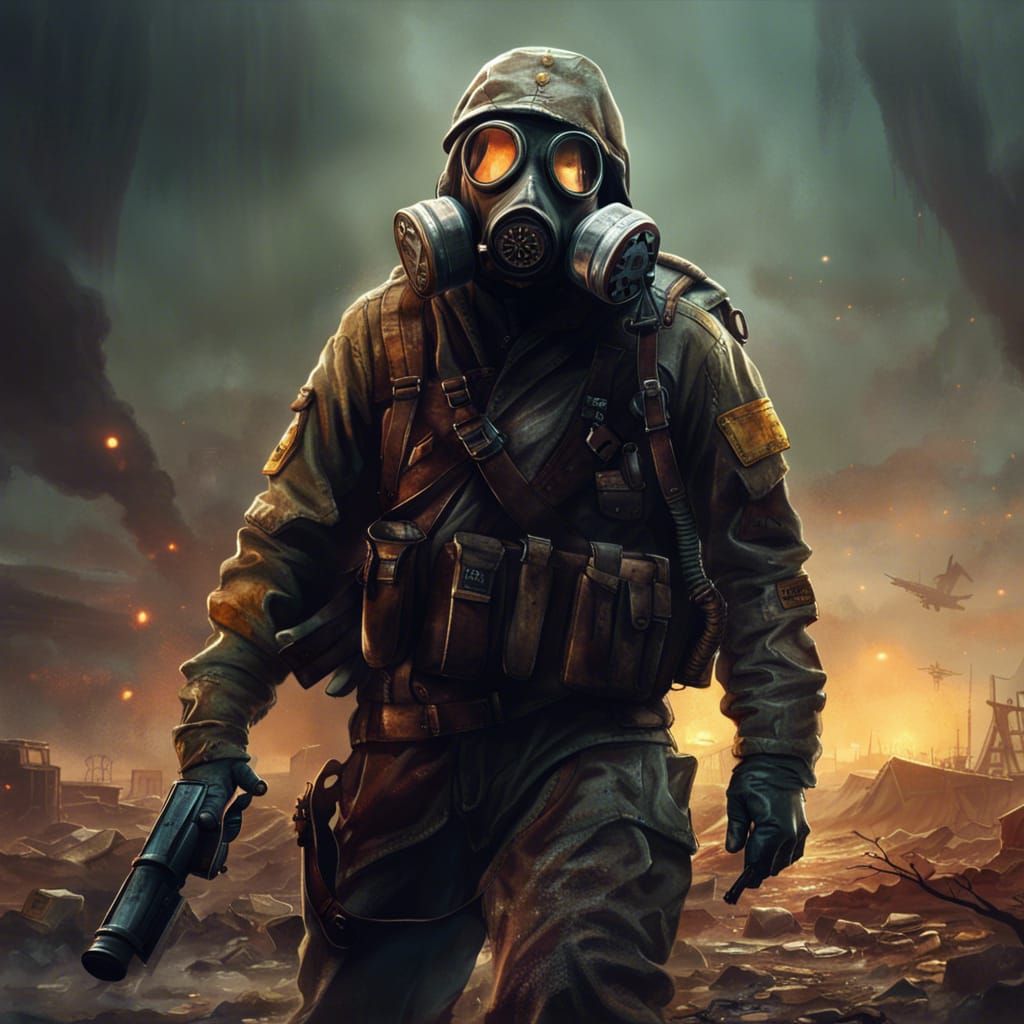 Nuclear Battlefield Soldier: Dark Fantasy Concept Art
