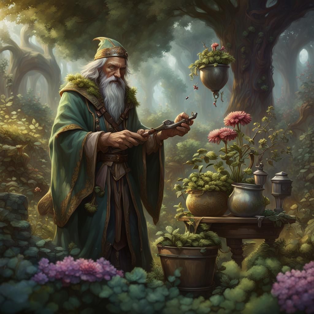 Druid Gardening: Magic Card Art in Detailed Matte Painting