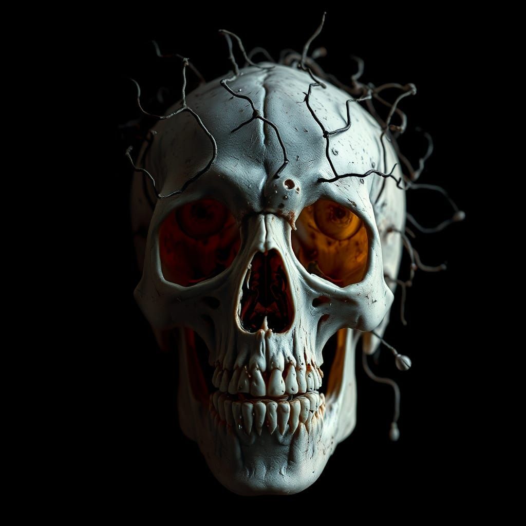 A Chaotic Mind Enclosed in a Skull, Masterpiece of Chiaroscu...