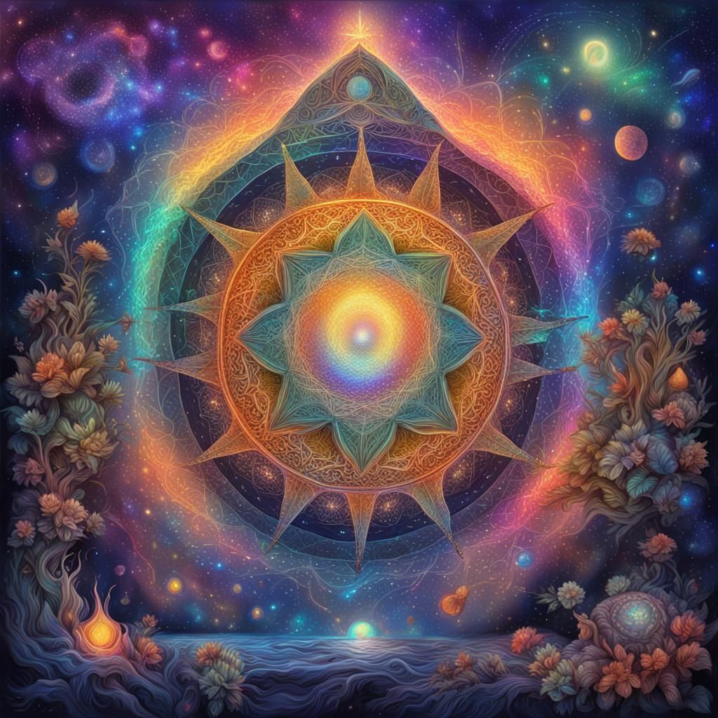 Cosmic Joys and Desires: Holographic Astral Illustration