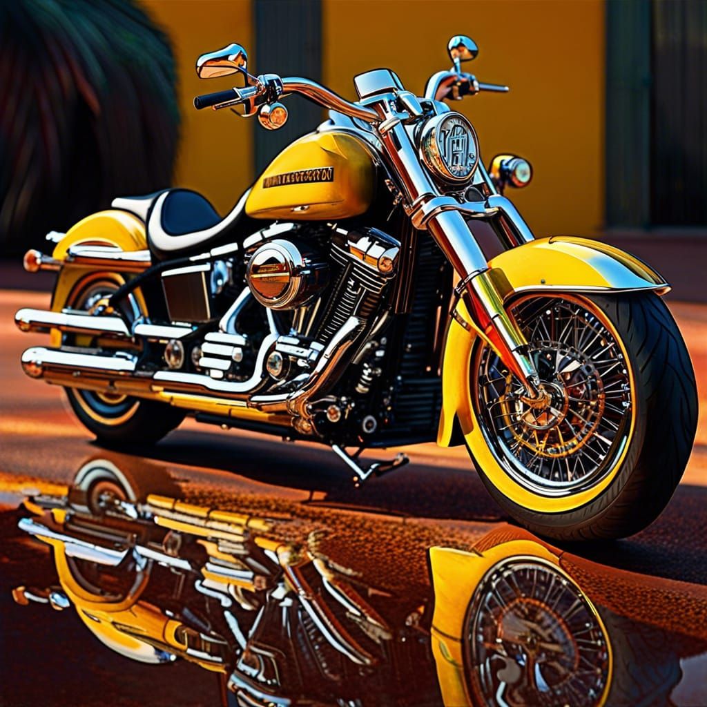 Yellow HarleyDavidson in Sedona, AZ