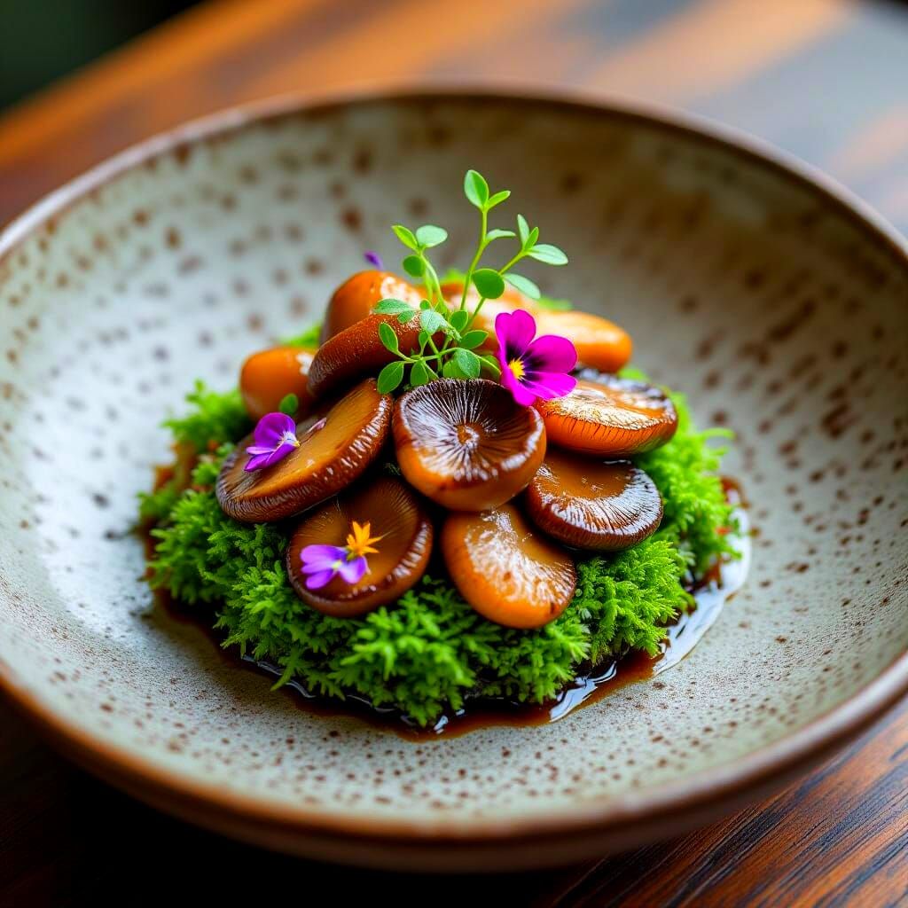 Avant-Garde Forest Dish in Macro Photography