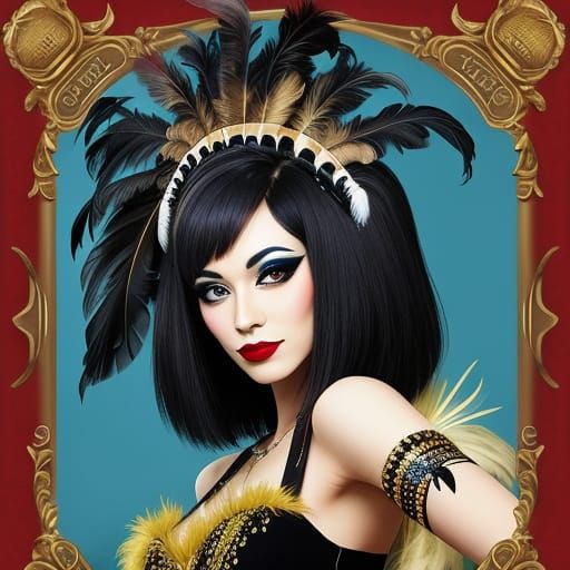 Cabaret Dancer with Feathered Headdress