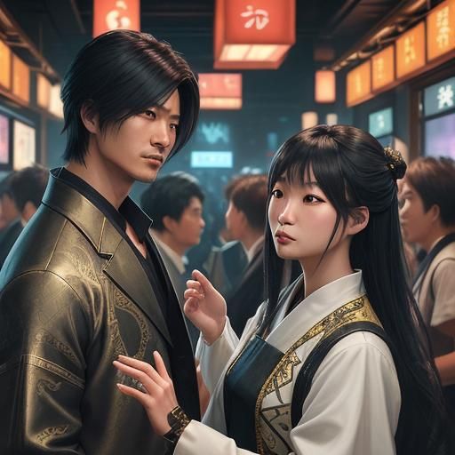 Kongming Meets Eiko: Hyperdetailed Portrait in Tokyo