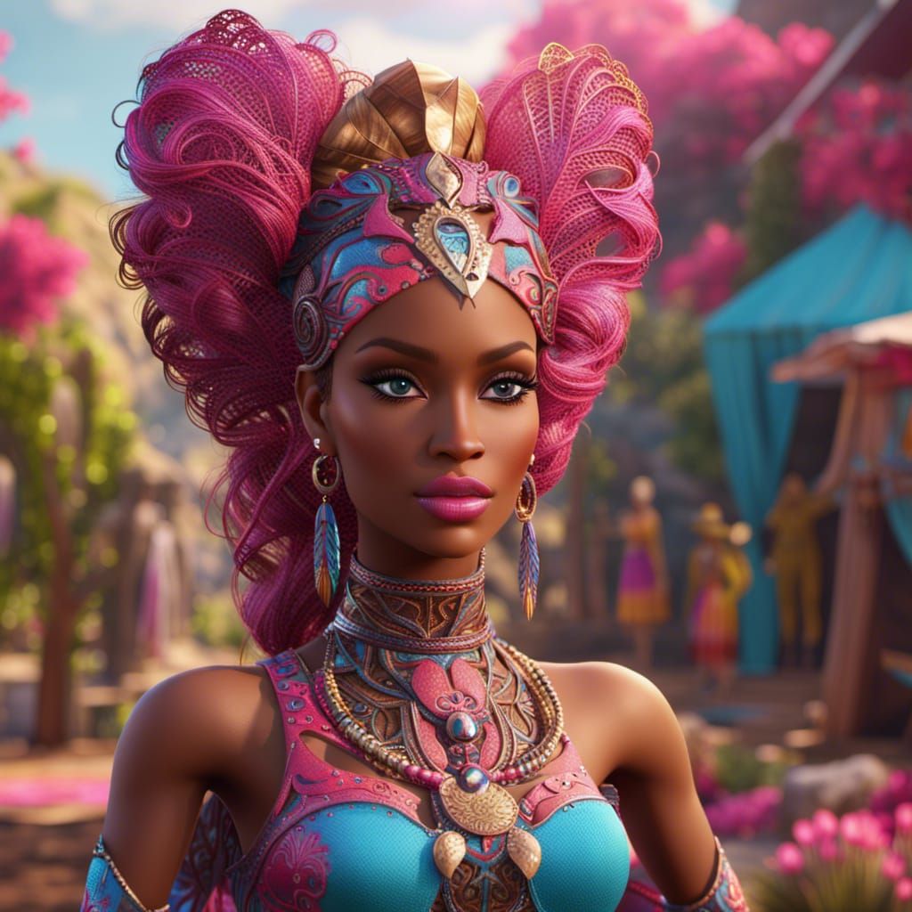 South Africa Barbie: Detailed Matte Painting