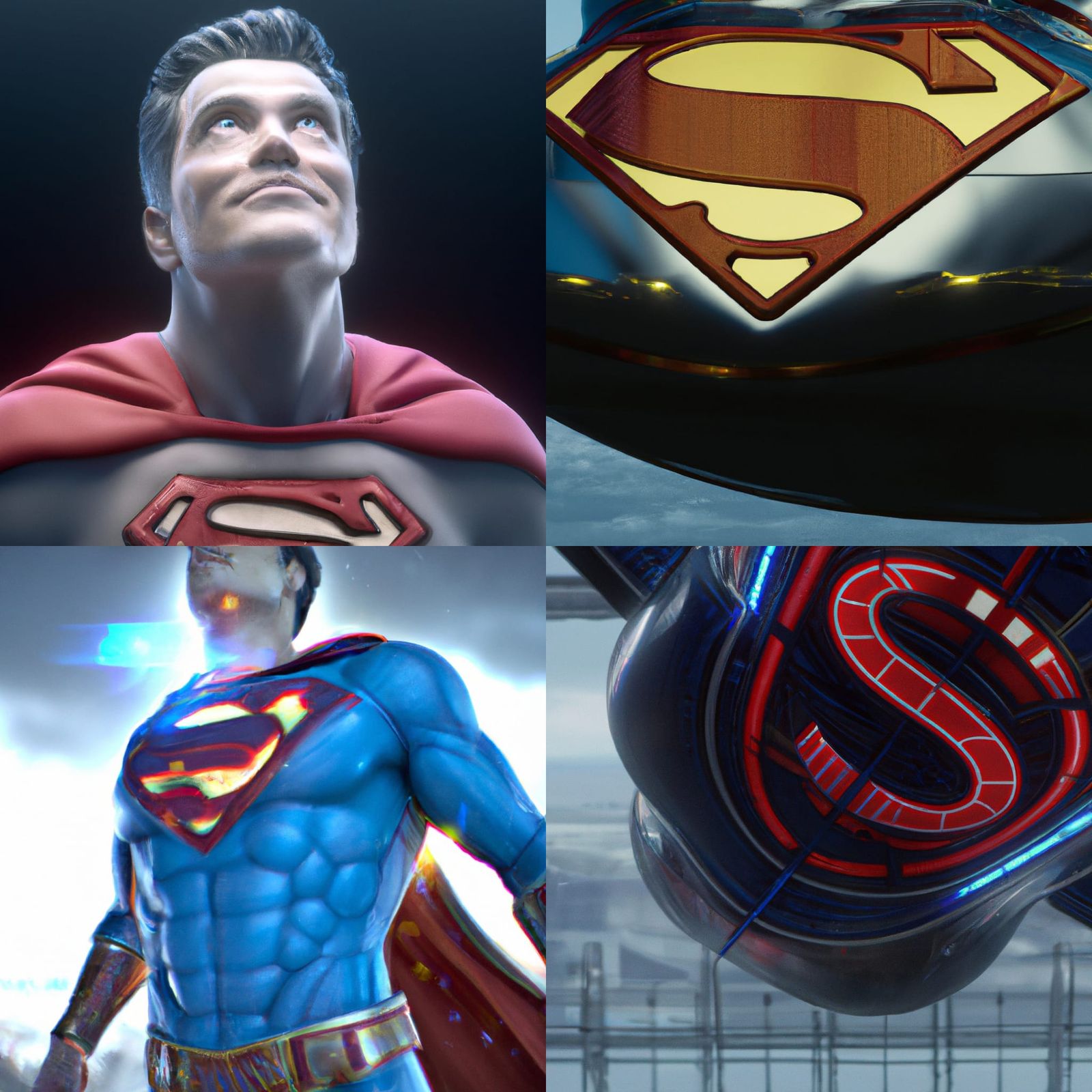 Hyperdetailed Superman in Space Age Design