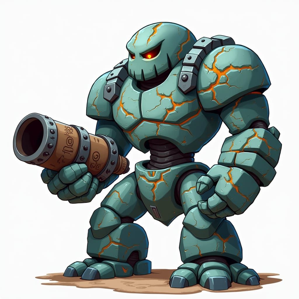 Fantastical 2D Cartoon Cannon Arm in Whimsical World-Buildin...