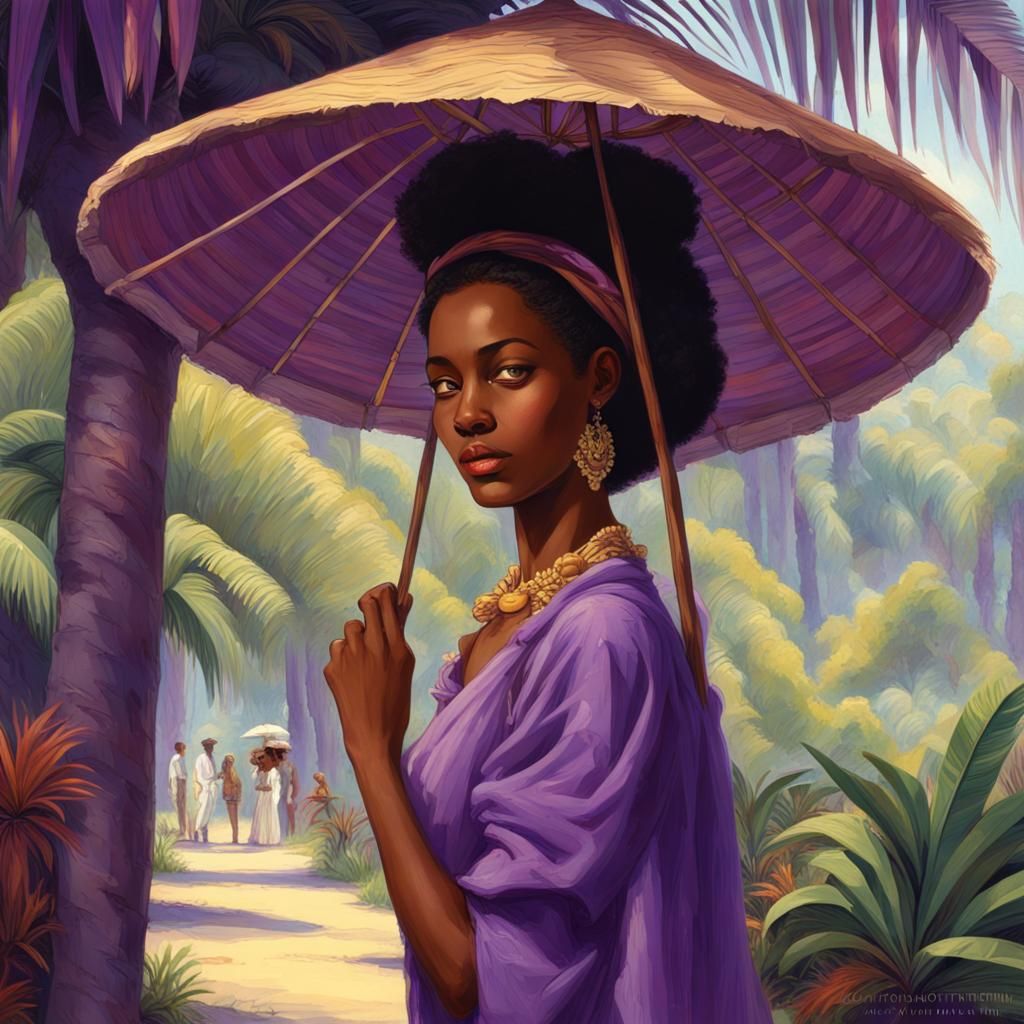 Creole Lady in Colorful Graffiti Art