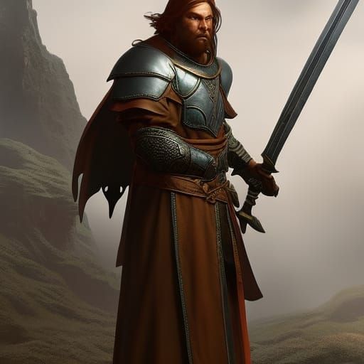 Armored Medieval Man in Detailed Fantasy Art