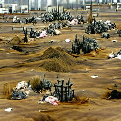 Wasteland Scenery with Corpse Piles