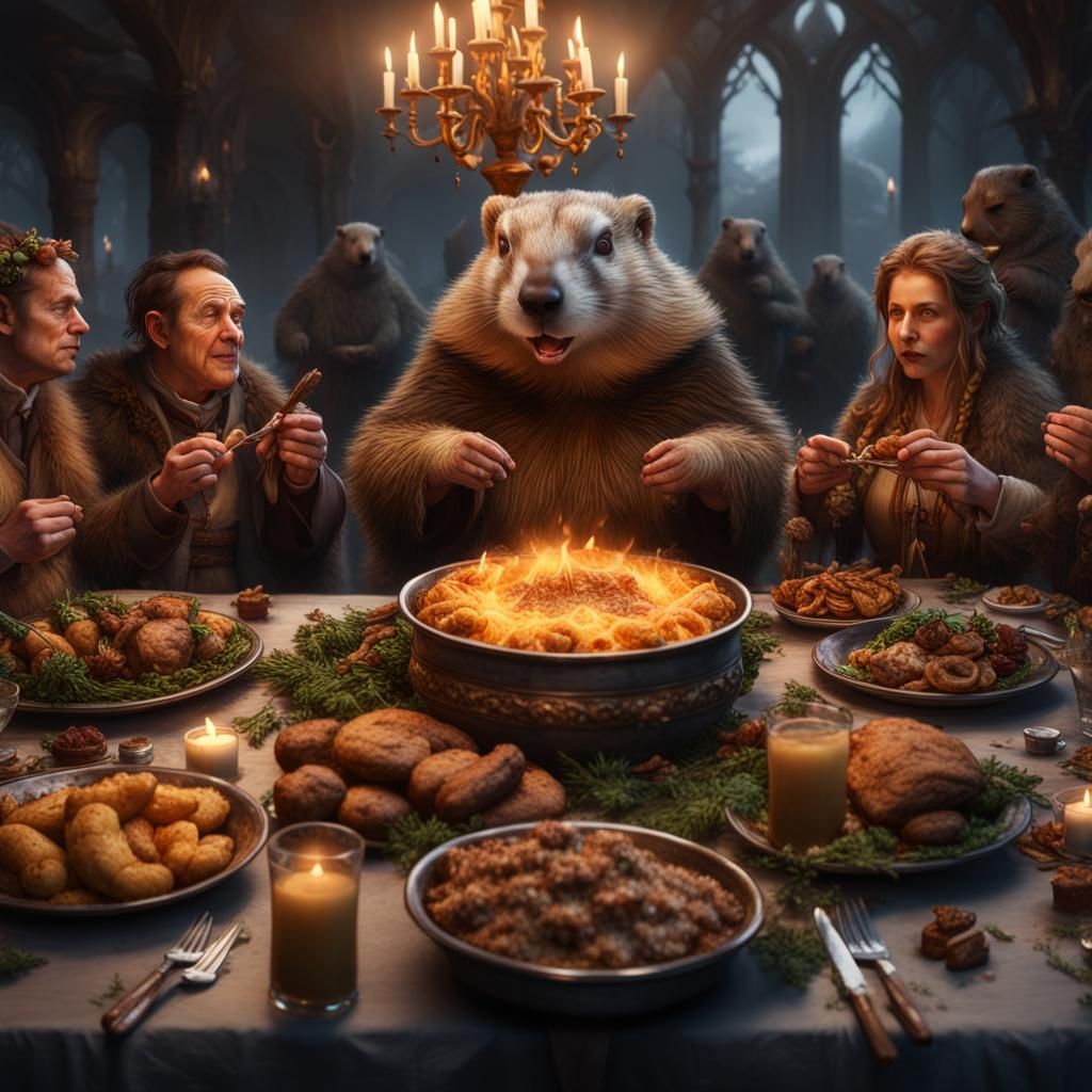 Groundhog God and Followers Celebrate Imbolc Feast