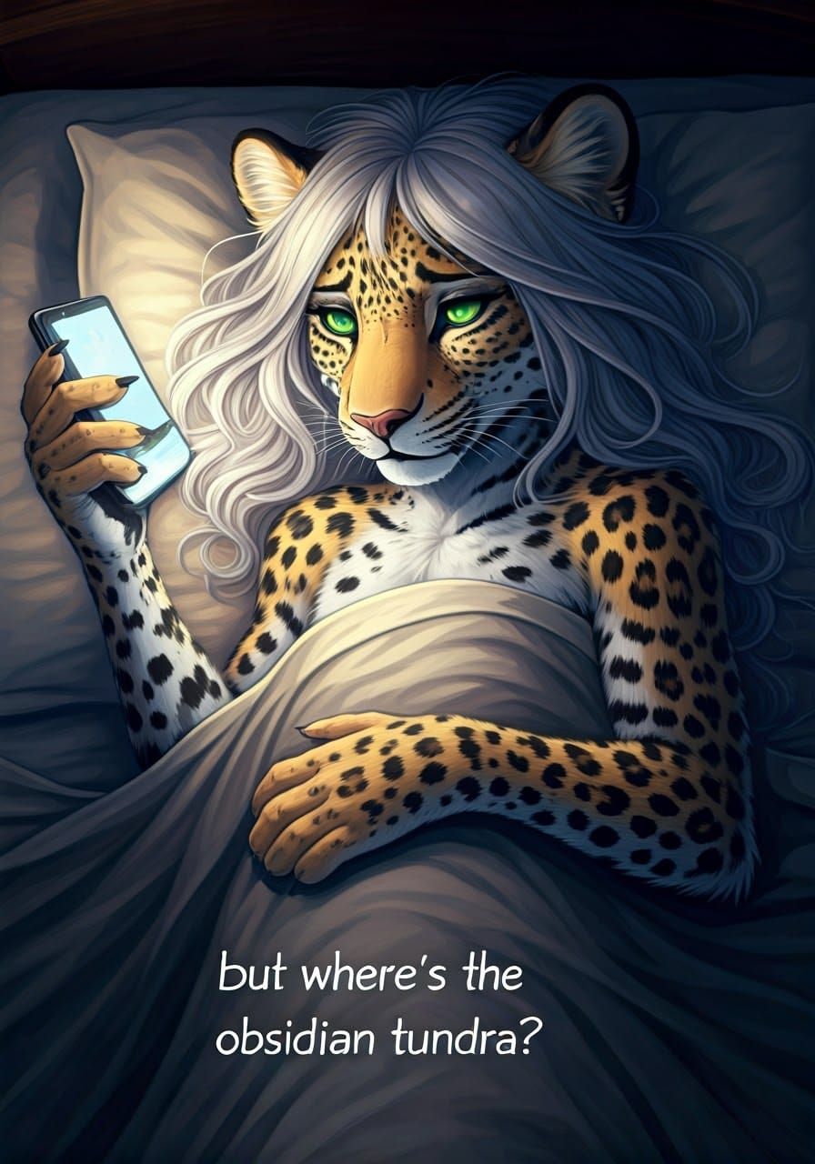 Mysterious Jaguar Maiden in Hyperrealistic Dreamworld