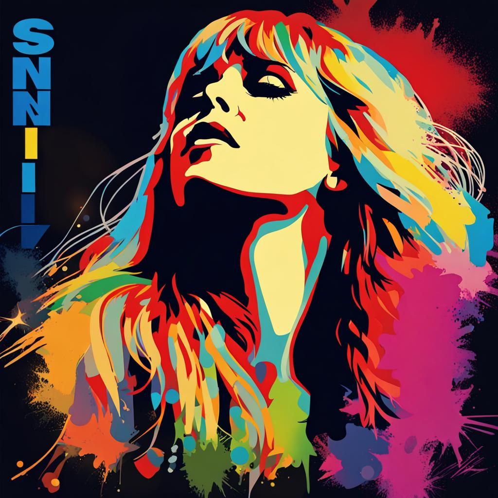 Stevie Nicks Concert Poster in WPAP Pop-Art Style