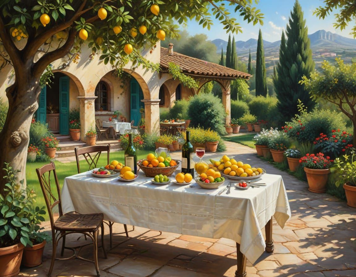 A Rustic Italian Feast in a Lush Garden Setting
