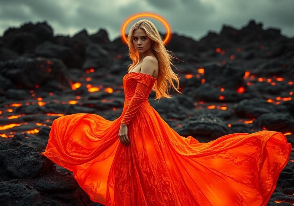Lava Gown: A Volcanic Portrait
