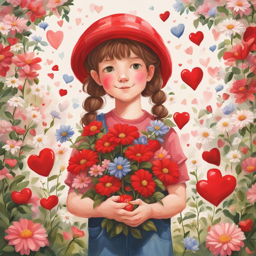 Picking a Flower from a Heart Garden