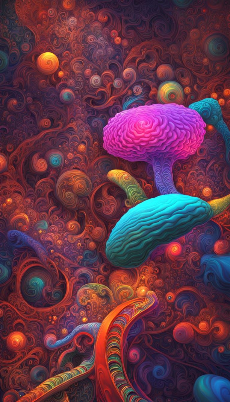 Eldritch Creatures Displayed on Large Canvases in Vibrant Ps...