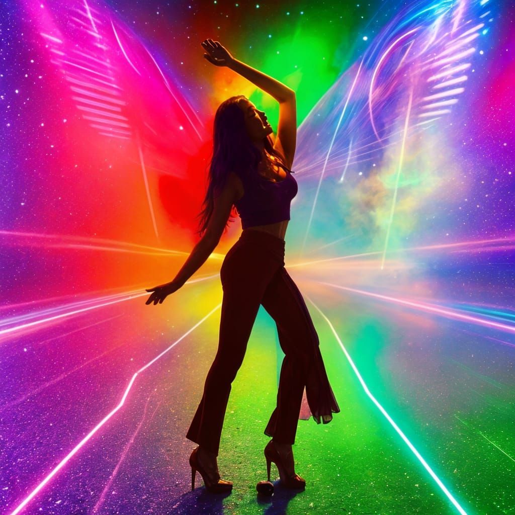 Cosmic Astral Illustration of a Hot Dance Scene