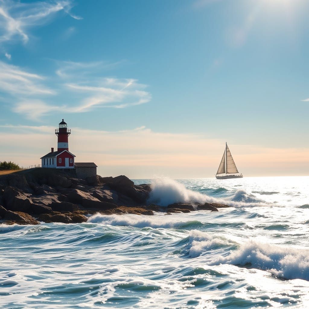 Coastal Lighthouse Scene in Soft Focus